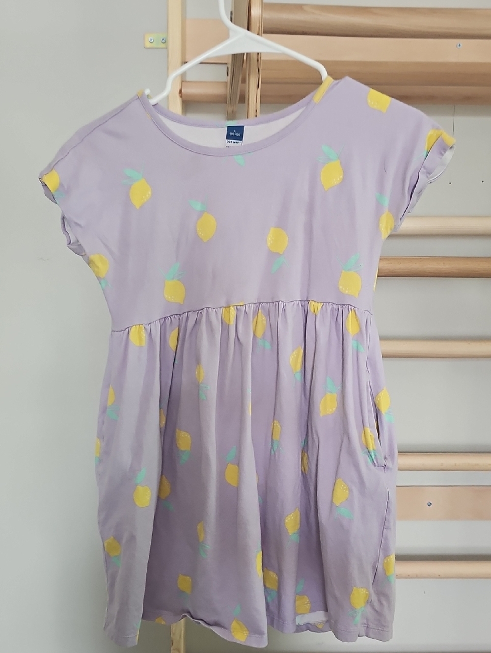 Old Navy Lilac Dress with Yellow Lemon Print